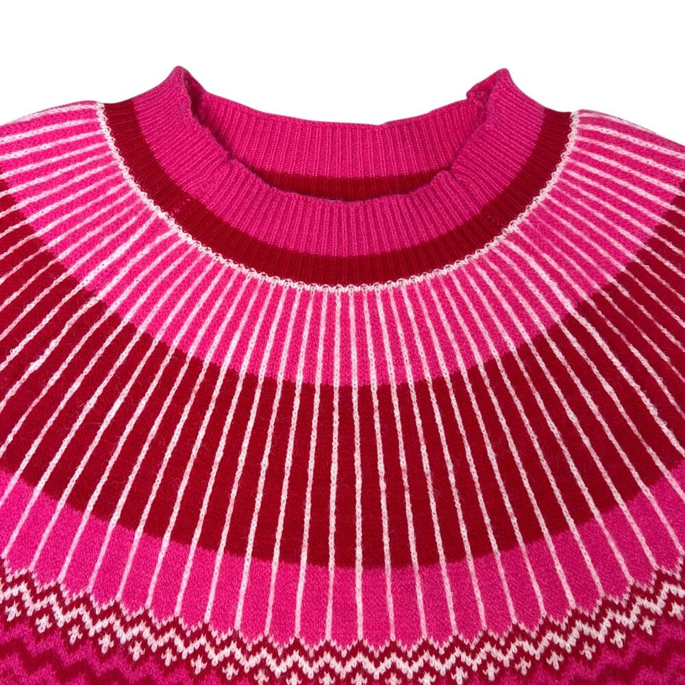 Tuckernuck Hyacinth House Dove Fair Isle Pink Mock Neck Sweater Cottagecore XS - Picture 4 of 10